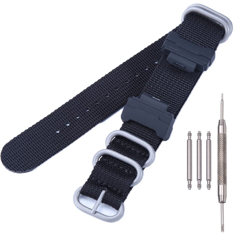 MCXGL Heavy duty nylon watch strap + Adapter 16mm Replacement for GShock Dw5600 GW6900 GA110 GA120 GA100 mens watch band - Image 1